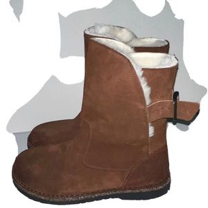 Birkenstock Women's Upsalla Shearling Espresso Brown Fashion Boots Regular Fit